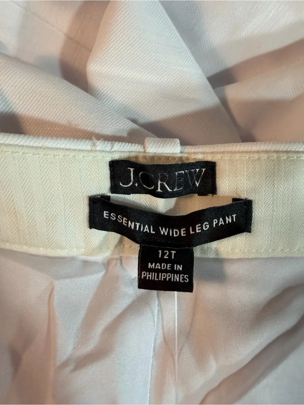 J.Crew Tall Essential wide-leg pant in Gramercy linen blend in white